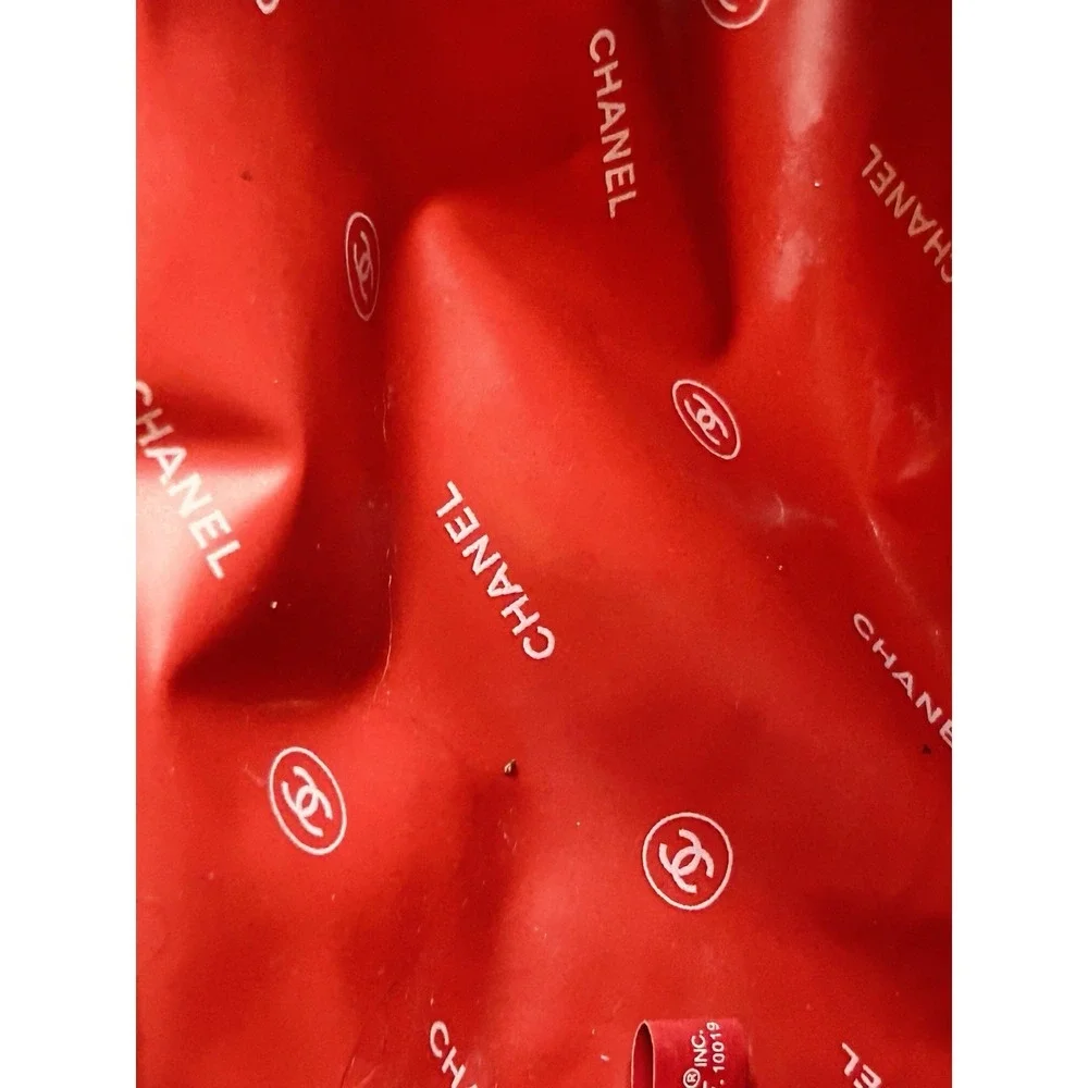 CHANEL Beauty Cosmetic Makeup Bag Pouch Clutch (RED and White) 10